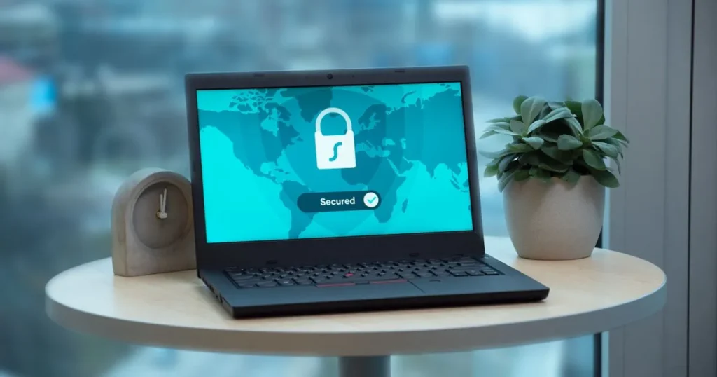 Laptop showing secure Instant Bank Verification for a loan in Canada